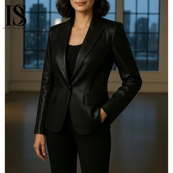 Black Formal Formal Ladies Blazer Coat Black Blazer Womens Long Suit Jacket  Dress Fashion Ladies Business