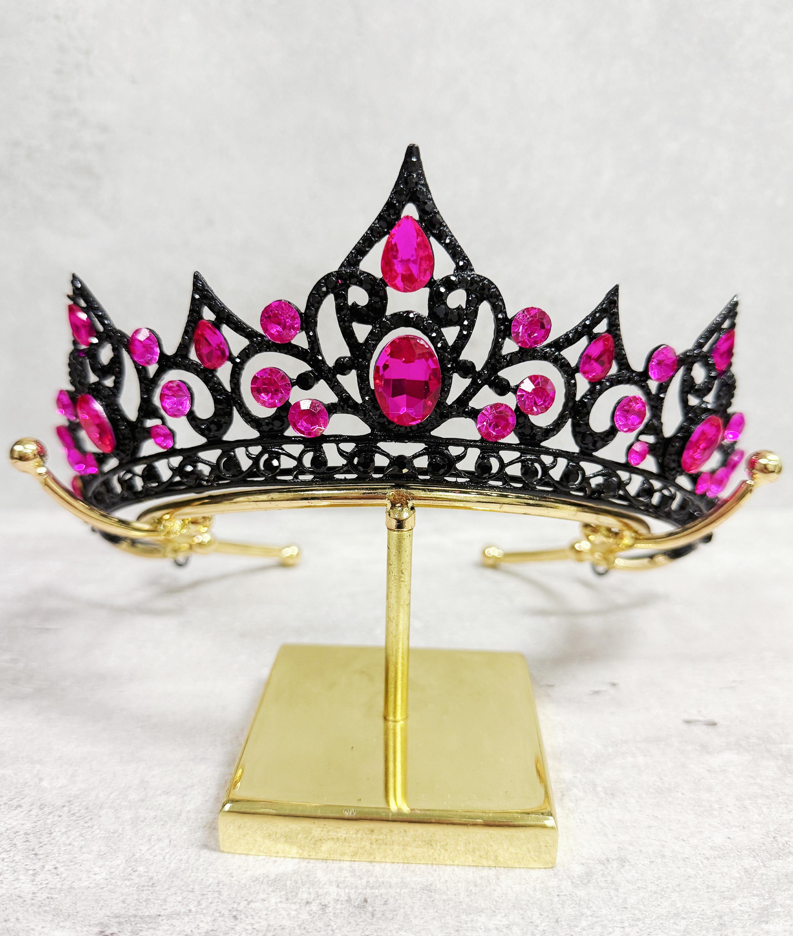 Elegant Pink and Black Tiara Pink and Black Tiara - Etsy UK main image 4