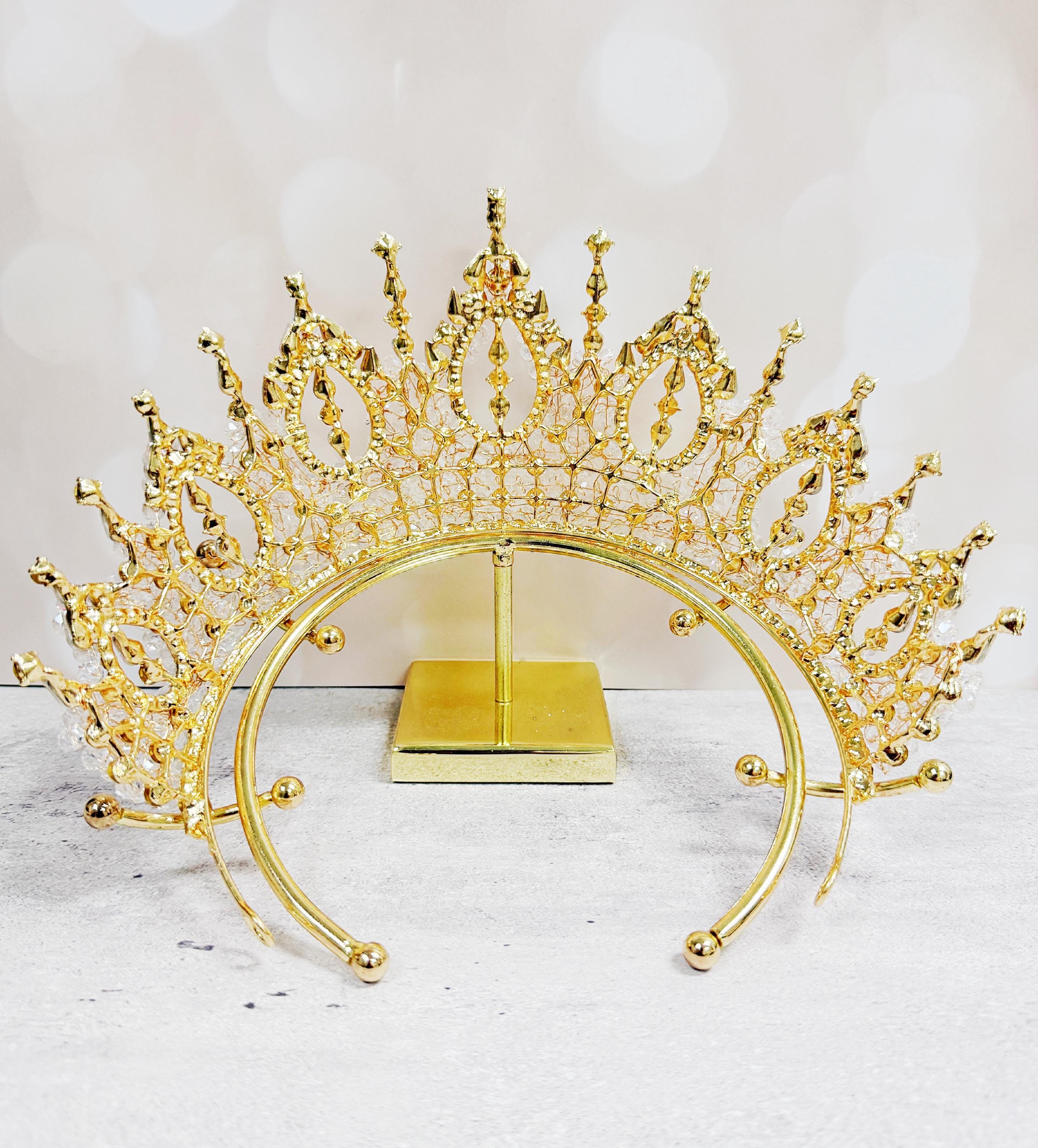 Elegant Gold Tone Tiara with Clear beads New in packaging! Cute wedding tiara - Tiny crystal and pearl burst tiara  main image 3