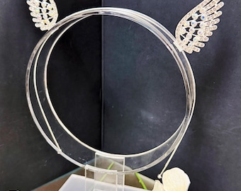 Silver AB Angel Wings Headband Wedding Headband Birthday Gifts Flower Girl Silver AB Rhinestone Headband Fairy Headband Princess Headband