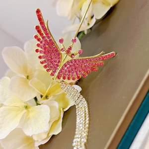 Diadema con alas de ángel en rosa y dorado, bonita diadema para niñas, regalo de cumpleaños, diadema para niña de las flores con diamantes de imitación en rosa y dorado, diadema de hadas, diadema de princesa.