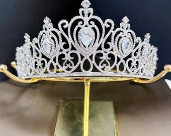 Heart Silver Birthday Tiara Gift for Her Silver Clear Crystal Headband Wedding Accessorie Birthday Christmas Gift Queen Crown Princess Tiara