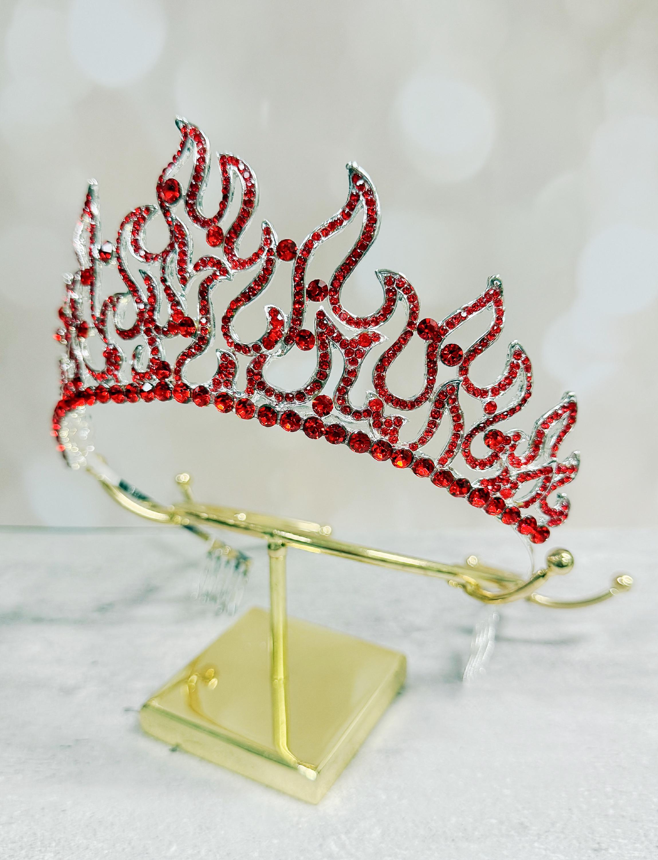 Baroque Crystal Crown Rhinestone Handmade Tiara Bridal Headpiece Holiday Gifts Elegant Bride Crown Tiaras Headband, Christmas & Halloween  main image 3