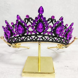 Black and Purple Wedding Tiara - Etsy display picture 1
