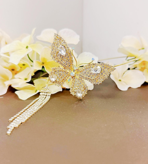 Gold AB Butterfly Headband Angel Tiara Birthday Girl  display picture 2