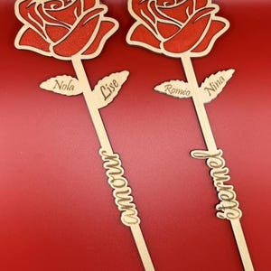 Rose Saint-Valentin, Love, Eternel, nom personnalisé fleur Svg, amour, fête des mères, cadeaux pour couple, fichiers découpés au laser