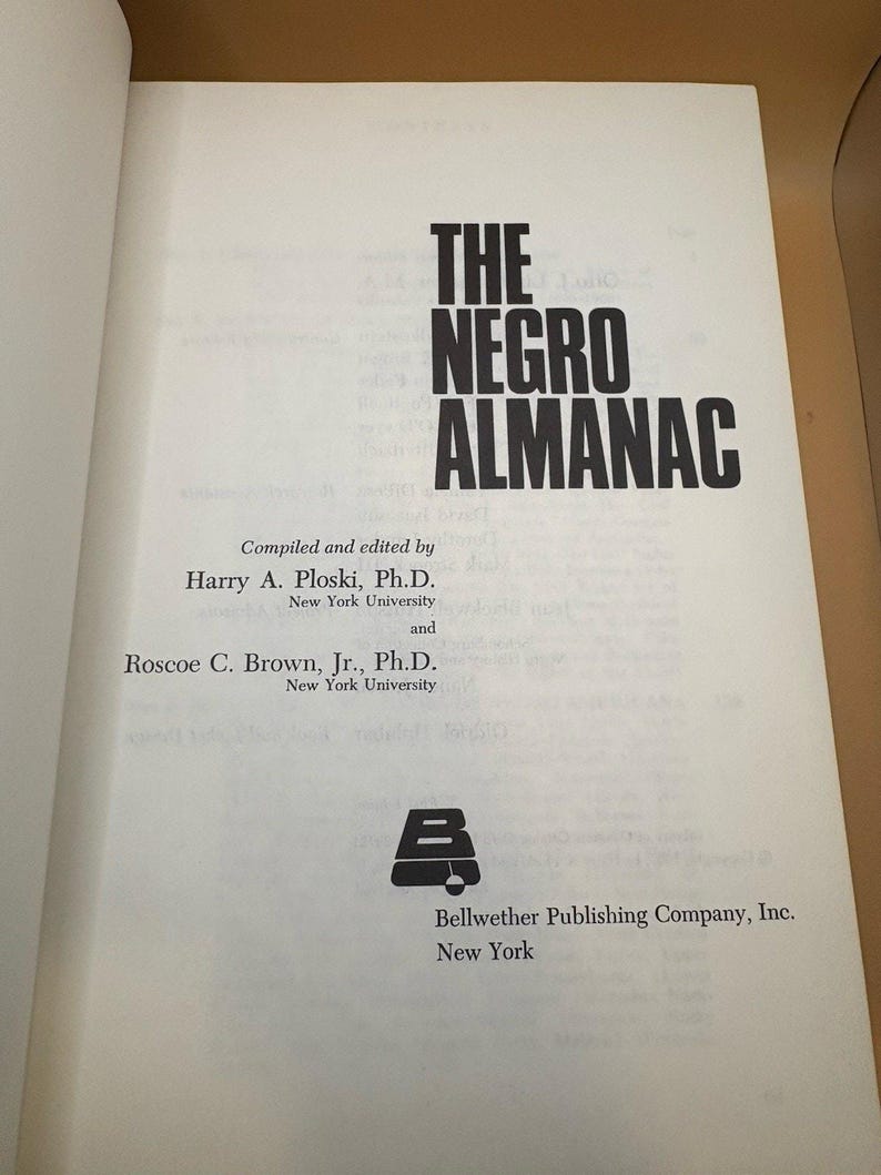The Negro Almanac Ploski & Brown 1st Ed 1971 African American History image 3