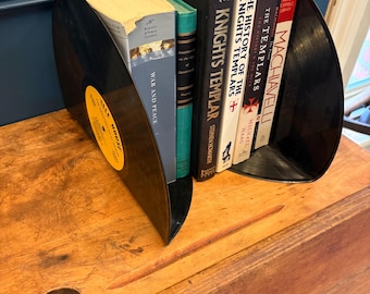 Handmade Vinyl Record Bookends: Upcycled Music Decor