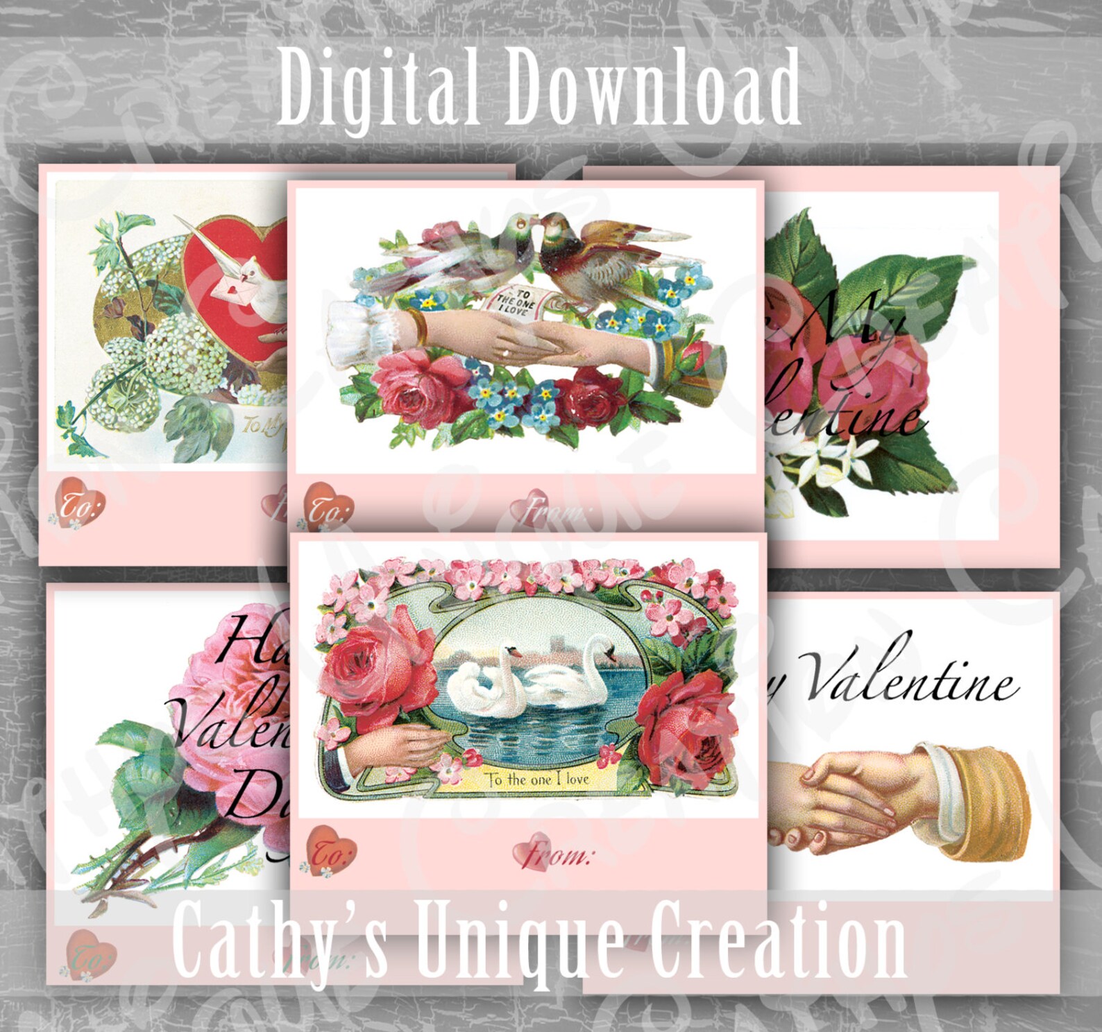 Vintage Valentines Day Cards Printable Valentine Day Cards - Etsy