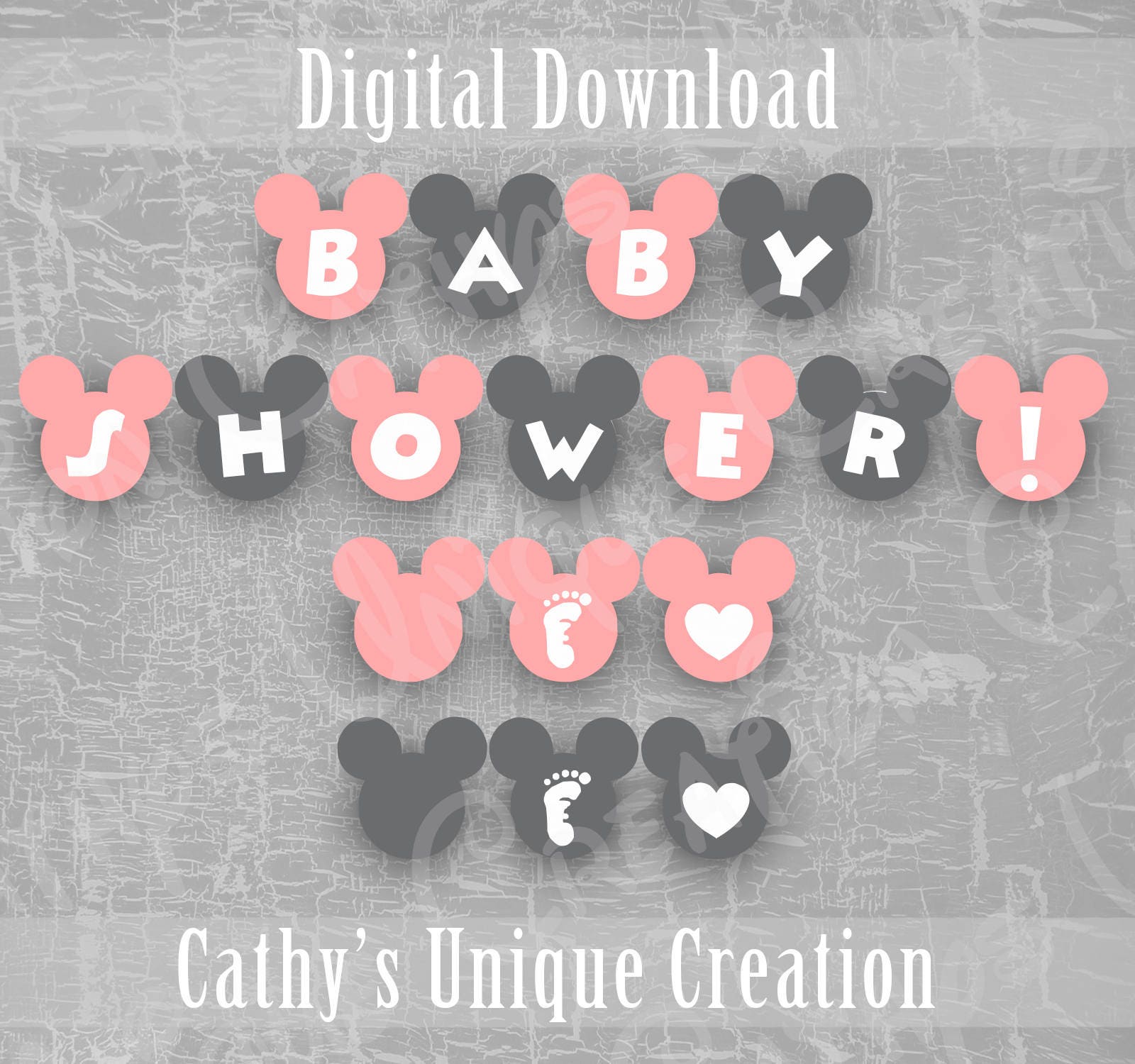 Minnie Mouse Baby Shower Banner Disney Baby Girl Pink And Etsy