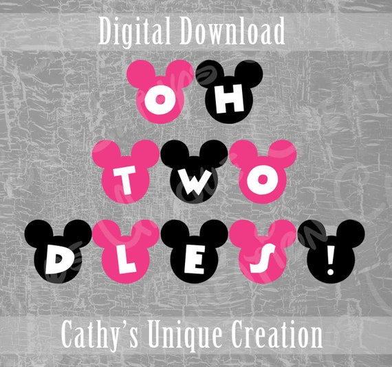 Oh Twodles Banner Minnie Mouse Decor Oh Toodles Minnie Decoration Oh Two Dles Diy Banner Minnie Mouse Banner Disney Themed Decor