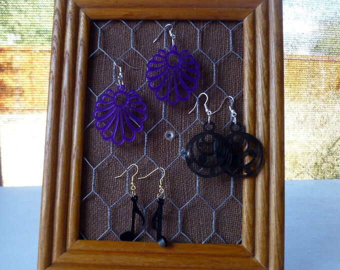 Jewelry Display Rustic Wood Upcycled Picture Frame Etsy