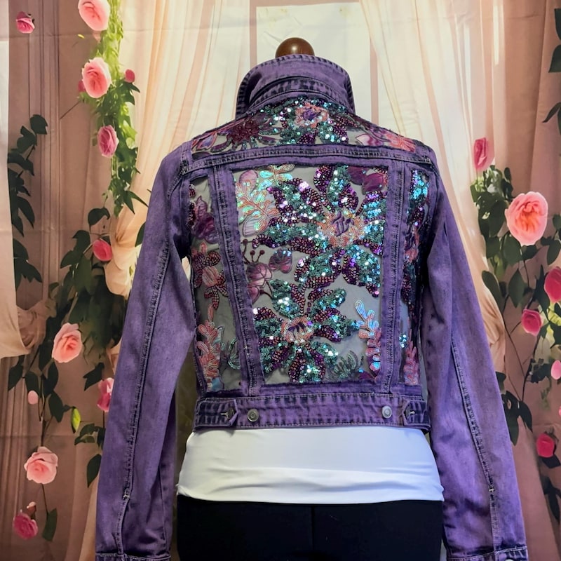 Embroidered Lace Bow Denim Jacket
