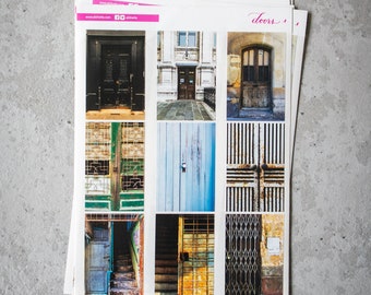 Doors Sticker Sheet, A5, Peel & Stick, Planner Stickers, Journal Decoration, Travel Journal, Photography Stickers