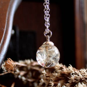 Dandelion wish pendant, woodland fairy boho necklace