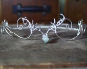 woodland antler circlet forehead crown tiara headpiece made to order, woodland wedding