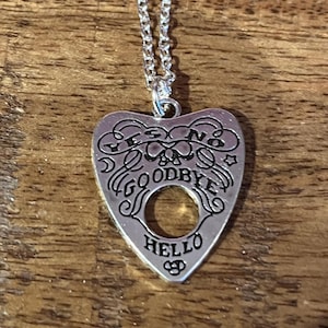 Yes No Planchette Necklace, Silver, Witchcore, Spooky