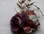 lilac and cream rose flower fairy boho hair clip twilight