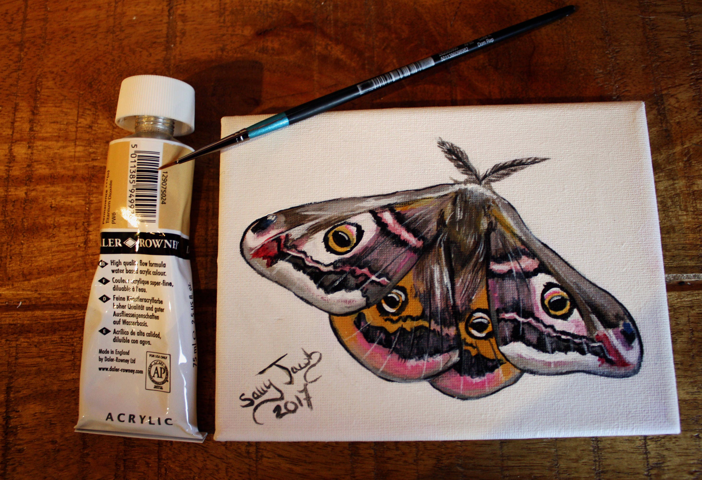 絵画 Moth Girl #004-1 glimmer-emperor-moth-