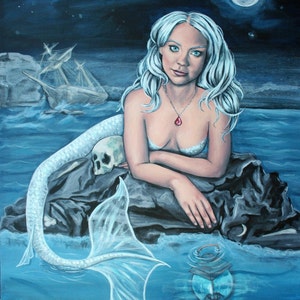 steampunk vintage mermaid fantasy giclee art print