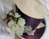 steampunk wedding mini top hat purple and cream the courtesan