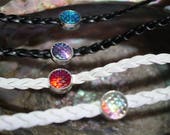 mermaid dragon scale plaited faux leather choker, boho fairy choker