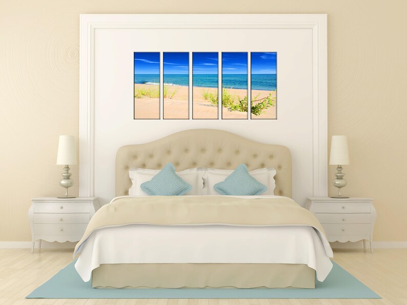 Plage toile art prints pour votre salle de bains-set de 4-caraïbes paysage