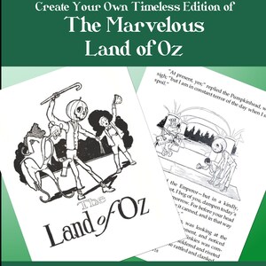 The Marvelous Land of Oz – Printable Bookbinding Textblock, PDF Download, Pocket-Sized Edition (Includes Bookbinding Checklist)