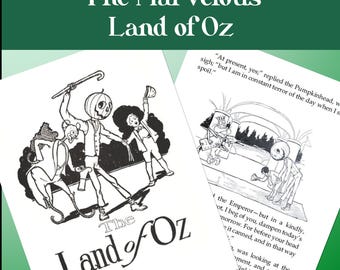 The Marvelous Land of Oz – Printable Bookbinding Textblock, PDF Download, Pocket-Sized Edition (Includes Bookbinding Checklist)