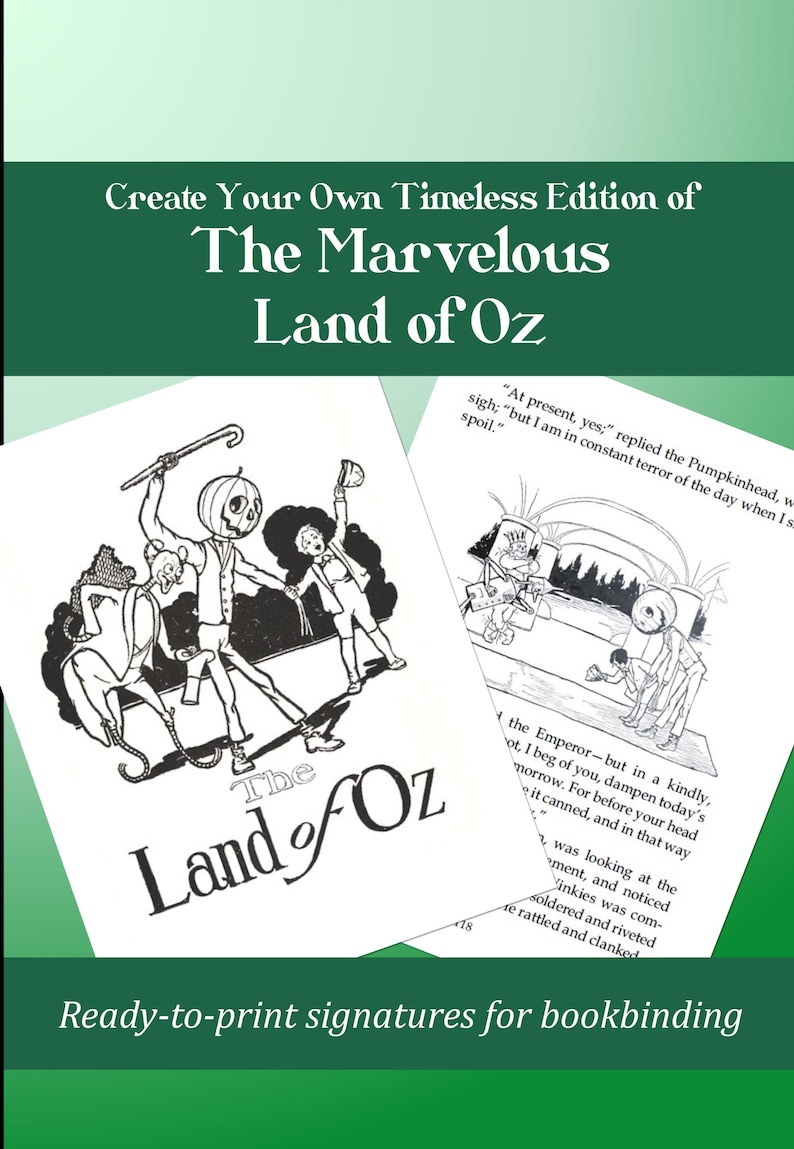 The Marvelous Land of Oz – Printable Bookbinding Textblock, PDF ...