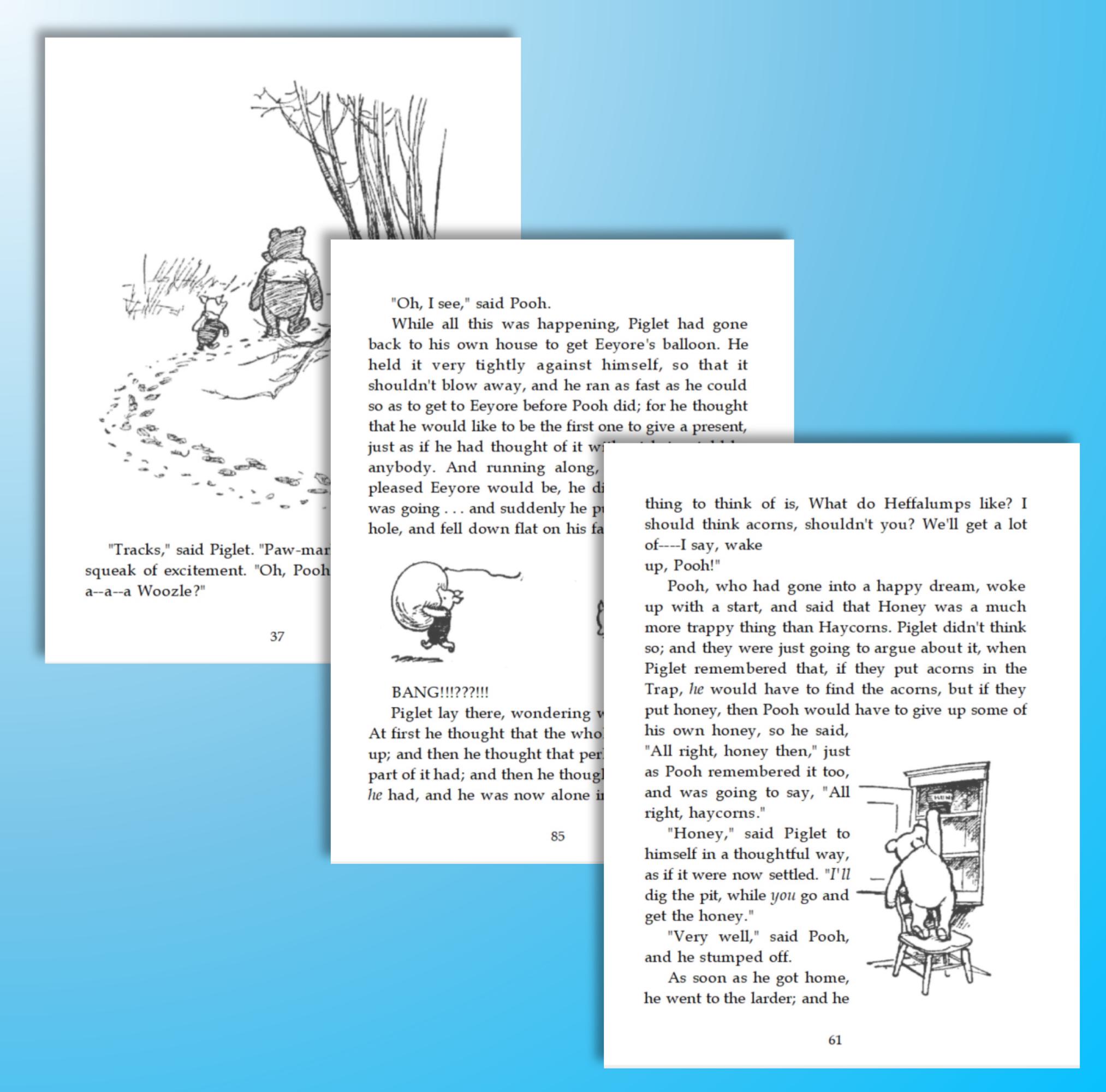 Winnie-the-pooh – Printable Bookbinding Textblock, PDF Download, Pocket ...