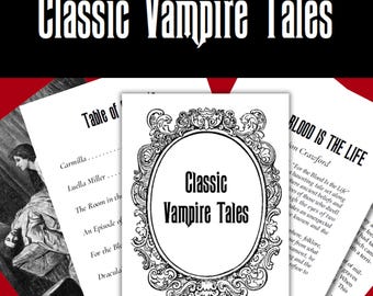 Classic Vampire Tales | Illustrated Vintage Gothic Horror Anthology | Printable bookbinding PDF