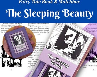 Sleeping Beauty Miniature Book Kit & Matchbox Template Digital Download (with Bookbinding Checklist) | Little Library of Fairy Tales No. 1