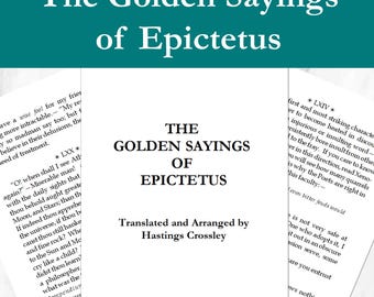 The Golden Sayings of Epictetus - Stoic Philosophy, Printable Bookbinding Textblock, PDF download,  (Includes Bookbinding Checklist)