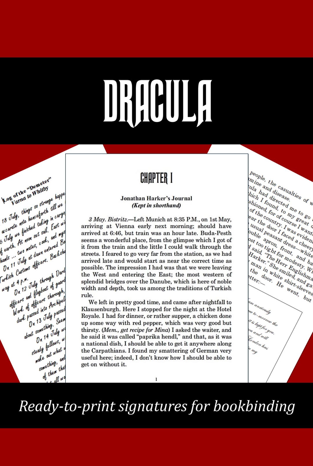 Dracula – Printable Bookbinding Textblock in Two Volumes, PDF Download ...