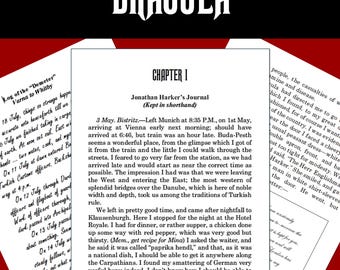 Dracula – Printable Bookbinding Textblock in Two Volumes, PDF Download, Pocket-Sized Edition (Includes Bookbinding Checklist)