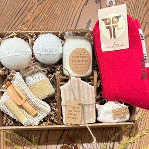 Organic Spa set Stress relief Eucalyptus, Eco friendly gifts, Eucalyptus and Peppermint spa set, Gift for spa lover, Luxury spa set