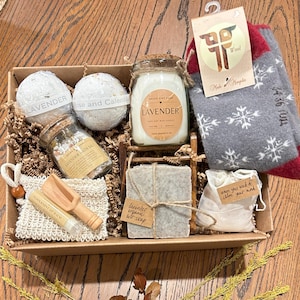 Lavender Organic Spa set, Eco friendly gifts, Lavender spa set, Gift for spa lover, Gift for lavender lover