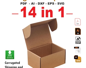 14-in-1 Cardboard Box Template: Shipping & Gift Box (Digital Download)