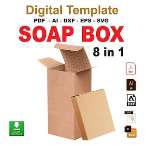 8 templates Soap Box, soap box packaging, DIY, custom, Cricut, printable, BLANK template, PDF, Svg, dxf, svg, ai, instant download