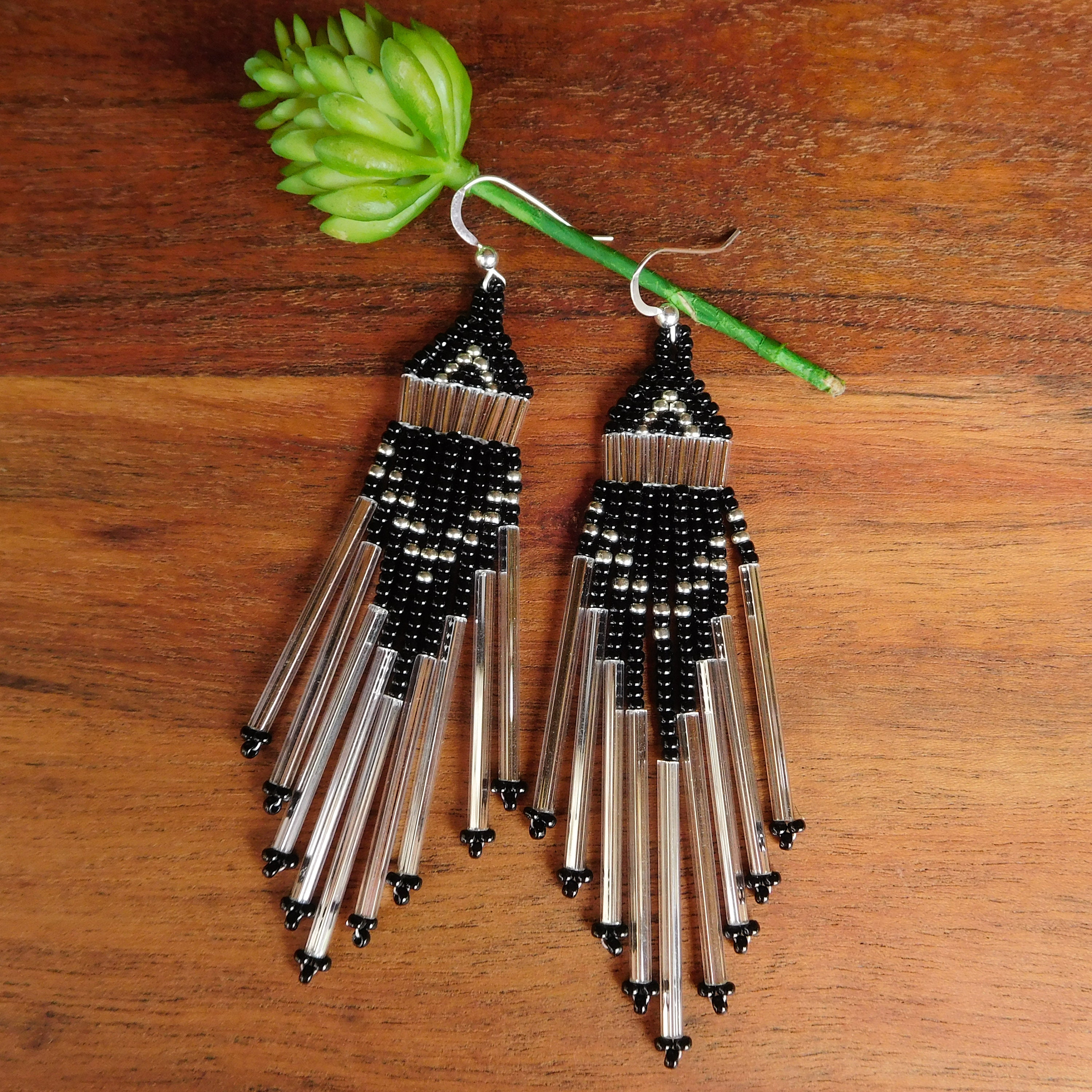 Seed bead earring kit stitched fringe earring kit jewelry | Etsy