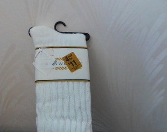 YarnWorks 80s White Slouch Socks NOS JC Penney