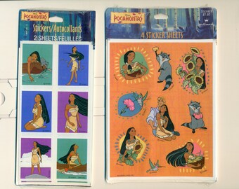 Disney's Pocahontas Stickers 2 Packages by Hallmark New  Old Stock In Package