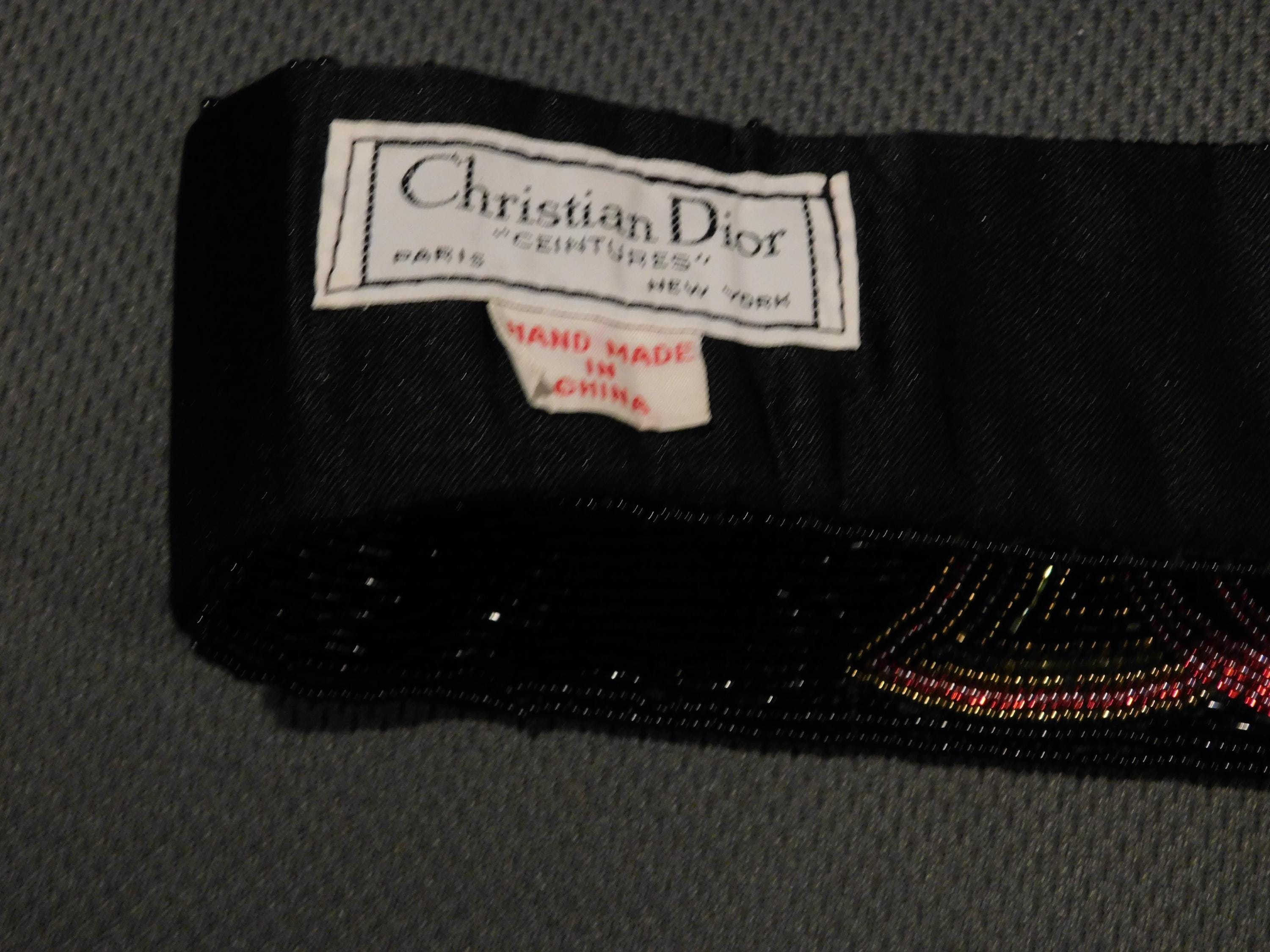 Christian Dior Ceintures Black Beaded Belt Multi Colored - Etsy