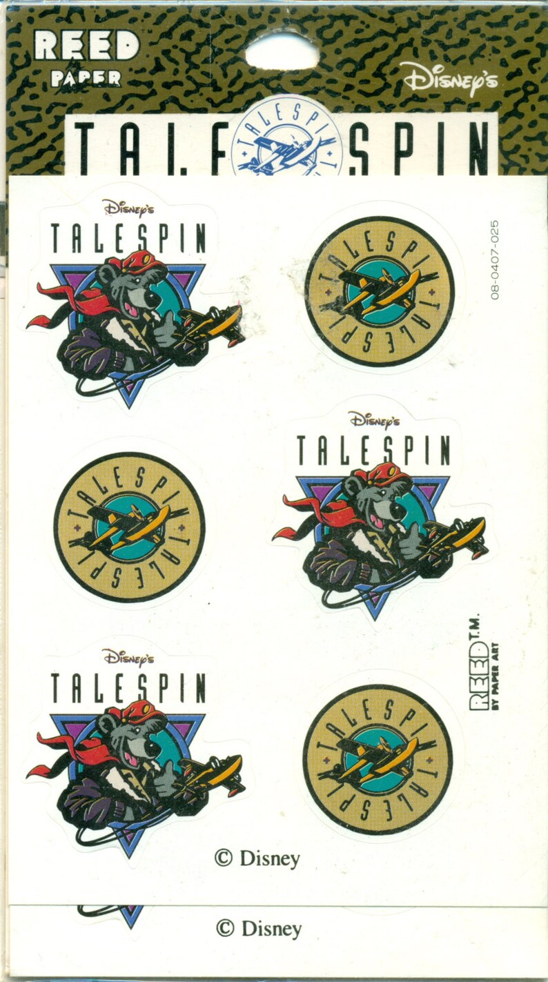 Disney/'s Tale Spin Stickers Baloo The Sea Duck