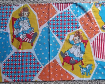 Raggedy Ann and Andy Patchwork Pillowcase