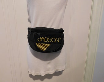 Sasson Black With Yellow Fanny Pack Belt Bag  Waist Bag