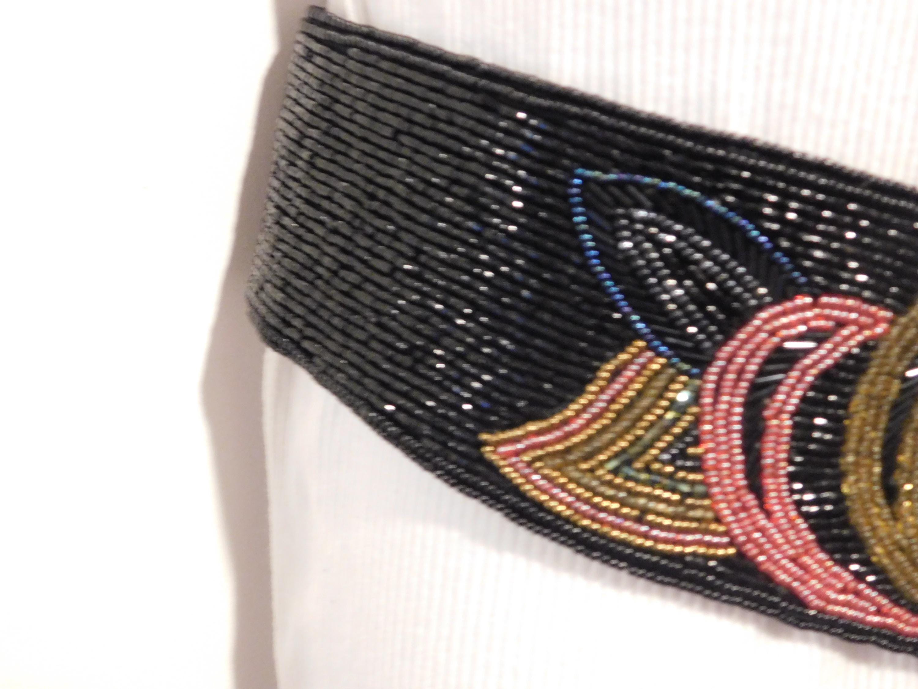 Christian Dior Ceintures Black Beaded Belt Multi Colored - Etsy display picture 1