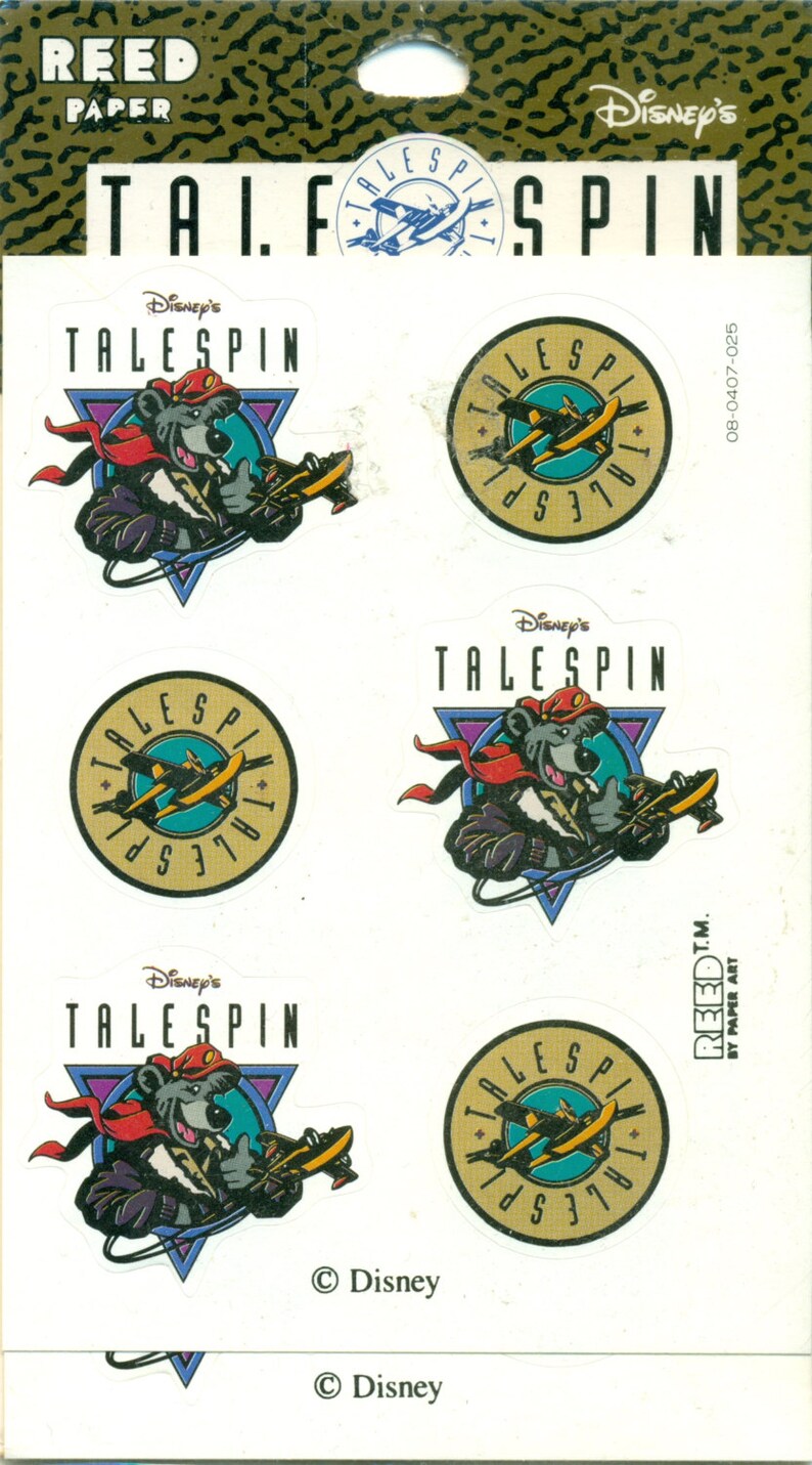 Disney/'s Tale Spin Stickers Baloo The Sea Duck