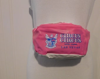 Circus Circus Hotel Casino Las Vegas NV Pink Vinyl  Fanny Pack Belt Bag Waist Bag